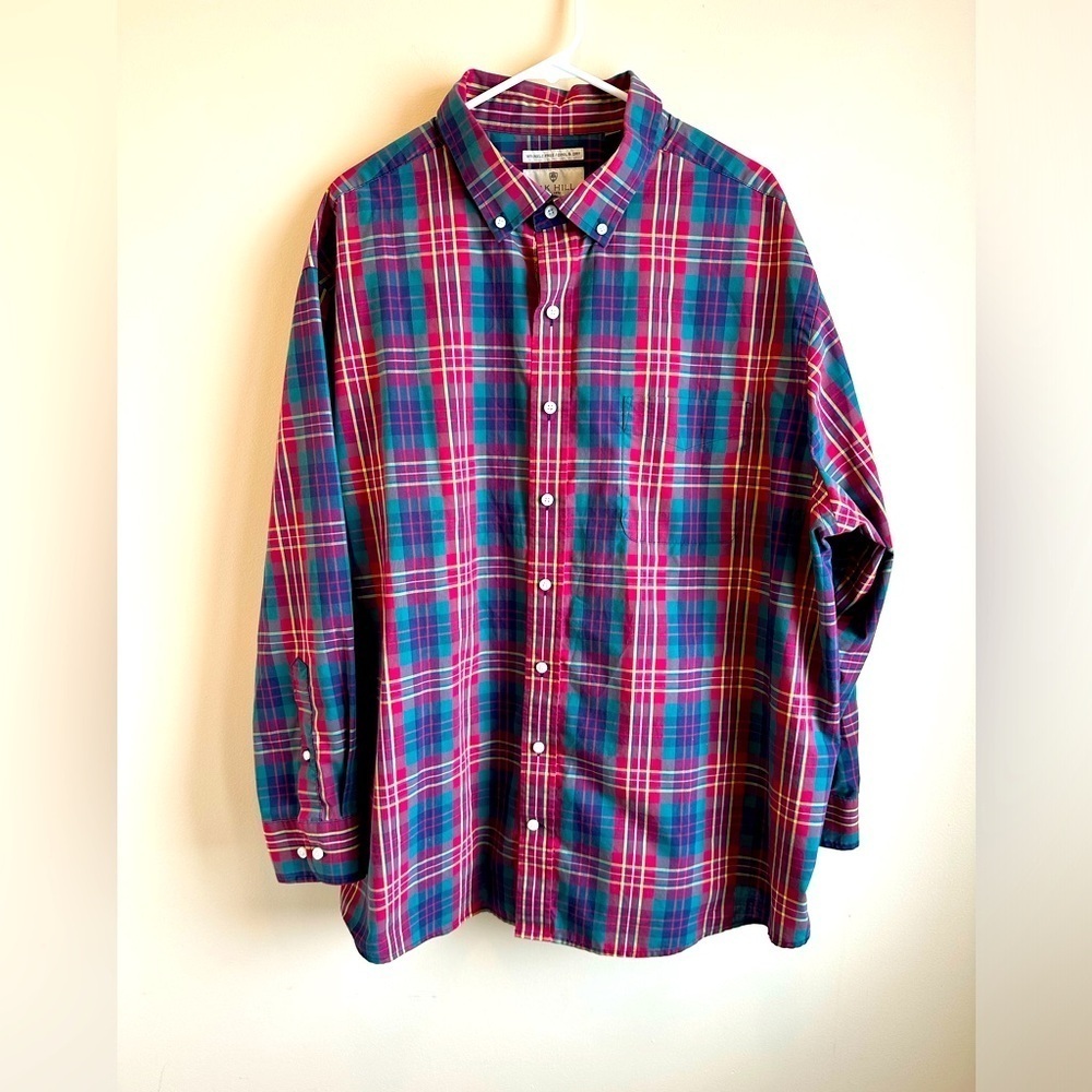 Oak Hill Shirt Men's 2XL Multicolor Long Sleeve Button Up 100% Cotton